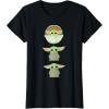 imageStar Wars The Mandalorian Grogu Trio Cartoon Poses TShirtBlack