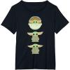 imageStar Wars The Mandalorian Grogu Trio Cartoon Poses TShirtBlack