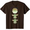 imageStar Wars The Mandalorian Grogu Trio Cartoon Poses TShirtBrown