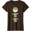 imageStar Wars The Mandalorian Grogu Trio Cartoon Poses TShirtBrown