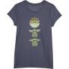 imageStar Wars The Mandalorian Grogu Trio Cartoon Poses TShirtHeather Blue