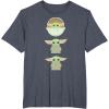 imageStar Wars The Mandalorian Grogu Trio Cartoon Poses TShirtHeather Blue