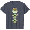 imageStar Wars The Mandalorian Grogu Trio Cartoon Poses TShirtHeather Blue