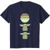 imageStar Wars The Mandalorian Grogu Trio Cartoon Poses TShirtNavy Blue