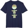 imageStar Wars The Mandalorian Grogu Trio Cartoon Poses TShirtNavy Blue