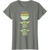 imageStar Wars The Mandalorian Grogu Trio Cartoon Poses TShirtOlive Heather