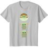 imageStar Wars The Mandalorian Grogu Trio Cartoon Poses TShirtSilver Grey