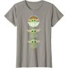 imageStar Wars The Mandalorian Grogu Trio Cartoon Poses TShirtSlate Grey