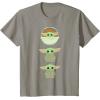 imageStar Wars The Mandalorian Grogu Trio Cartoon Poses TShirtSlate Grey