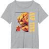 imageStar Wars The Mandalorian Grogu ampamp Rancor Nap Time TShirtHeather Grey