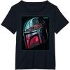 imageStar Wars The Mandalorian Neon Helmet TShirtBlack