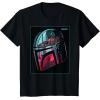 imageStar Wars The Mandalorian Neon Helmet TShirtBlack