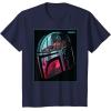 imageStar Wars The Mandalorian Neon Helmet TShirtNavy Blue