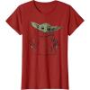 imageStar Wars The Mandalorian The Child Illustration TShirtCranberry Red