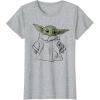 imageStar Wars The Mandalorian The Child Illustration TShirtHeather Grey