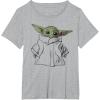 imageStar Wars The Mandalorian The Child Illustration TShirtHeather Grey
