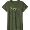 imageStar Wars The Mandalorian The Child Illustration TShirtOlive Green