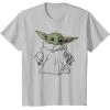 imageStar Wars The Mandalorian The Child Illustration TShirtSilver Grey