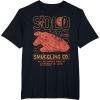 imageStar Wars Vintage Han Solo Smuggling Co Poster Disney TShirtBlack