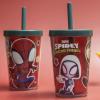 imageZak Designs Star Wars The Mandalorian Double Wall Tumbler with Lid and Straw Made of BreakResistant Plastic Baby YodaThe Child 13oz BPA Free SWSDV540Spidey and His Amazing Friends