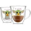 imageJoyJolt Watching The Drama Unfold Grogu 135oz Coffee Mug Double Wall Mug Set of 2 Large Espresso Cups Cappuccino or Latte Cup Mandalorian Star Wars Mugs Glass Coffee Cup Insulated Coffee Mug