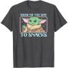 imageStar Wars  The Mandalorian Grogu Show Me The Way To Snacks TShirtDark Heather Grey