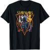 imageStar Wars Classic Art Characters and Logo Retro Vintage TShirtBlack