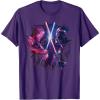 imageStar Wars ObiWan Kenobi Darth Vader Duel Painted TShirtPurple