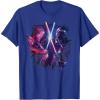 imageStar Wars ObiWan Kenobi Darth Vader Duel Painted TShirtRoyal Blue