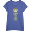 imageStar Wars The Mandalorian Grogu Trio Cartoon Poses TShirtBright Blue Heather