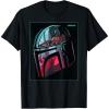 imageStar Wars The Mandalorian Neon Helmet TShirtBlack