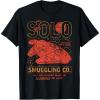 imageStar Wars Vintage Han Solo Smuggling Co Poster Disney TShirtBlack
