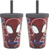 imageZak Designs Star Wars The Mandalorian Double Wall Tumbler with Lid and Straw Made of BreakResistant Plastic Baby YodaThe Child 13oz BPA Free SWSDV540Spidey and His Amazing Friends