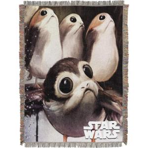 imageNorthwest Star Wars Woven Tapestry Throw Blanket 48quot x 60quot Ground InvasionFeed the Porgs