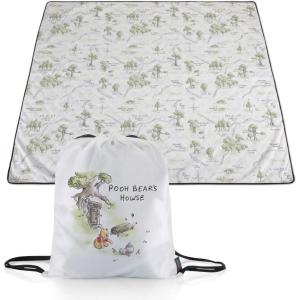 imagePICNIC TIME Star Wars Mandalorian Grogu Impresa Picnic Blanket Lightweight Beach Blanket Machine Washable Black and WhiteDisney Winnie the Pooh  White With Green Accents