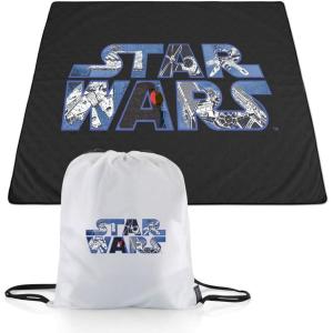 imagePICNIC TIME Star Wars Mandalorian Grogu Impresa Picnic Blanket Lightweight Beach Blanket Machine Washable Black and WhiteStar Wars
