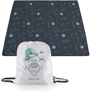 imagePICNIC TIME Star Wars Mandalorian Grogu Impresa Picnic Blanket Lightweight Beach Blanket Machine Washable Black and WhiteStar Wars Death Star  Black and White