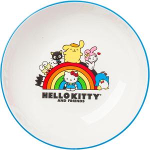 imageSilver Buffalo Star Wars The Mandalorian and The Child Baby Yoda Grogu 4 Pack Rimmed Ceramic Plate Set 8 InchesHello Kitty and Friends