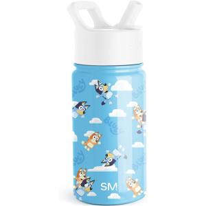 imageSimple Modern Water Bottle with Straw Lid  Marvel Spiderman 18oz Stainless Steel Cup Insulated Tumbler for Boys Girls School  Spidey Friends UniteBluey Sky