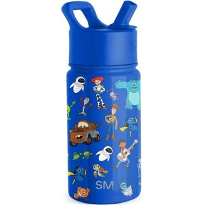 imageSimple Modern Water Bottle with Straw Lid  Marvel Spiderman 18oz Stainless Steel Cup Insulated Tumbler for Boys Girls School  Spidey Friends UniteDisneyPixar Mashup on Blue
