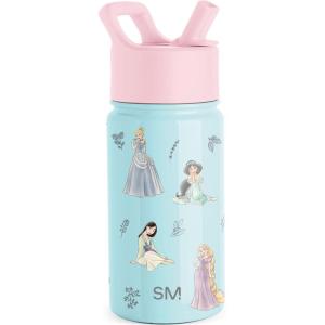 imageSimple Modern Water Bottle with Straw Lid  Marvel Spiderman 18oz Stainless Steel Cup Insulated Tumbler for Boys Girls School  Spidey Friends UniteDisneyPrincesses Royal Beauty