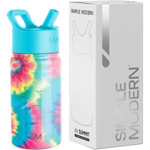 imageSimple Modern Water Bottle with Straw Lid  Marvel Spiderman 18oz Stainless Steel Cup Insulated Tumbler for Boys Girls School  Spidey Friends UniteTieDye