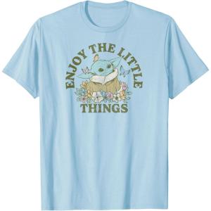 imageStar Wars  The Mandalorian Grogu Enjoy The Little Things TShirtBaby Blue