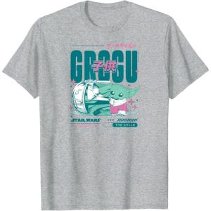 imageStar Wars  The Mandalorian Grogu Manga Inspired TShirtHeather Grey