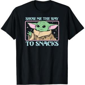 imageStar Wars  The Mandalorian Grogu Show Me The Way To Snacks TShirtBlack