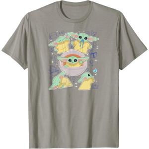 imageStar Wars  The Mandalorian Grogu Stickers TShirtSlate Grey