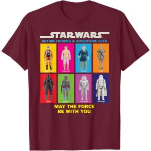 imageStar Wars Action Figures May The Force Be With You TShirtBurgundy