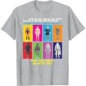 imageStar Wars Action Figures May The Force Be With You TShirtHeather Grey