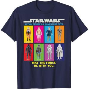 imageStar Wars Action Figures May The Force Be With You TShirtNavy Blue