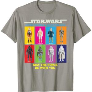 imageStar Wars Action Figures May The Force Be With You TShirtSlate Grey
